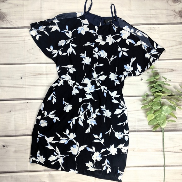 Adelyn Rae Dresses & Skirts - Adelyn Rae | Navy Floral Cold Shoulder Dress